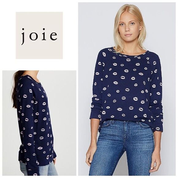 New. JOIE navy kiss print sweatshirt. Retails $138 - Picture 1 of 8